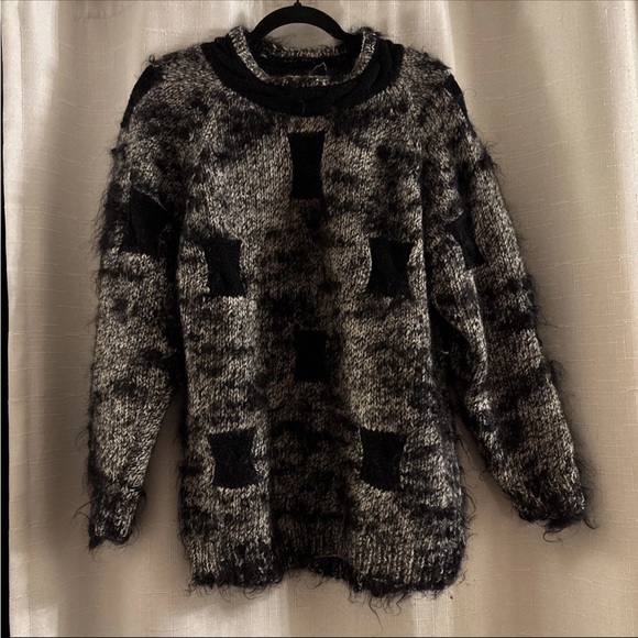 Vintage 1980s Adrienne Vittadini Mohair Alpaca Wool Sweater 80/90s Size S Roomy - Picture 7 of 7